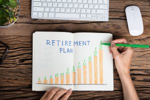 retirement planning words written in a notebook www.prismplanningpartners.com